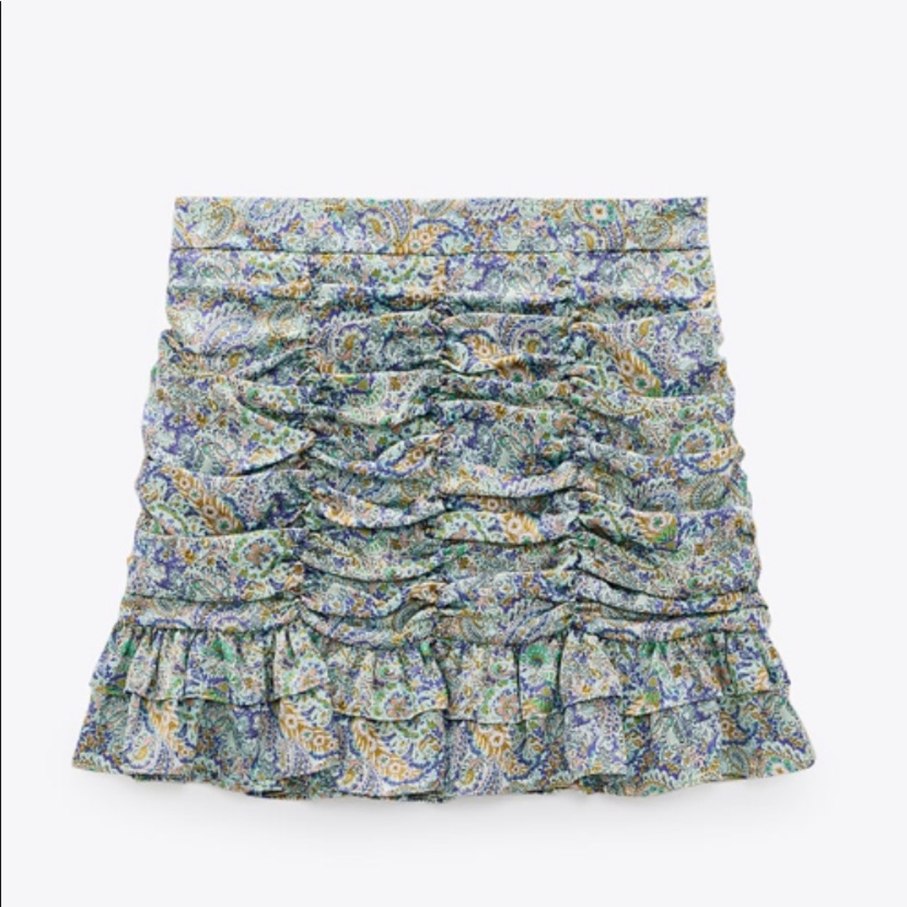 ZARA ruched mini skirt